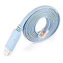 USB Console Cable,USB to RJ45 Console Serial Console Cable with FTDI Chip Compatible with Routers/Switches for Laptops in Windows etc (Pack of 1) (Pack of 1),Light Blue