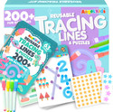Angel Kids Reusable Tracing Lines for Kids 63 Pages Handwriting Practice Kit with Markers