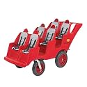 Angeles Bye Bye Buggy Triple Stroller, 6 Passenger Red