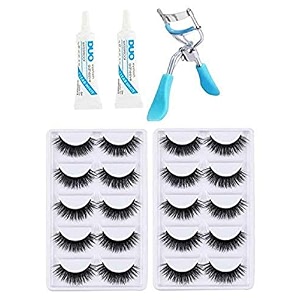 angelie 10 pair false eyelash 2 eyelash glue  1 eyelash curler
