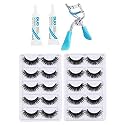 Angelie 10 Pair False Eyelash, 2 Eyelash Glue + 1 Eyelash Curler