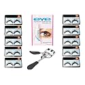 Angelie 10 Pair False Eyelash, Eyelash Glue With 1 Eyelash Curler (Eye Combo)