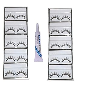 angelie 10pcs false eyelash with eyelash glue