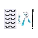 Angelie 5 Pieces Eyelashes with Eyelash Glue and Eyelash Curler With Black Eyebrow Pencil