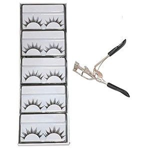 angelie 5pcs false eyelash amp eyelash curler