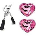Angelie combo of Black Long False Eyelashes With Glue for Pretty Eye Makeup Combo Pack of 2 and one eyelash curler