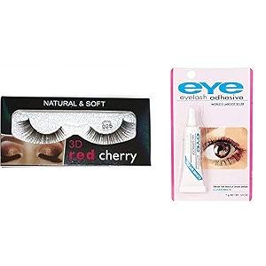 angelie handmade natural 3d thick long false eyelashes with eyelash glue combo offer