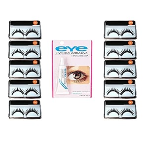 angelie makeup natural long false eyelashes 10 pair with 1 pcs eyelashes glue