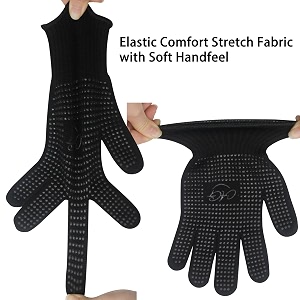angenil heat resistant gloves for hair straighteners double sided non slip silicone bumps heat proof glove heat protection gloves for hair styling curling iron iron heat wand 2 pcs black