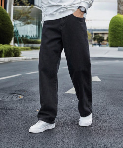 ANGERHOOD Men Straight Fit Mid Rise Black