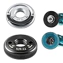 Angle Grinder Flange Nut Set, 5/8"-11, Industrial-Grade Carbon Steel, Tool-Free Quick Release, Silver D-Ring & Knurled Arbor Nut, Heavy Duty Self-Locking for 4-1/2" 5" 7" 9" Grinders, 2 Pack