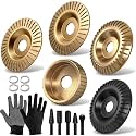 Angle Grinder Polishing Pad, 15PCS Heavy-Duty Wood Carving Disc Set for 4" & 4-1/2" Grinders, Tungsten Carbide Cutting Wheel with Rotary Burrs, Woodworking Attachment for Cutting, Shaping, Sanding