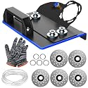 Angle Grinder Stand for Tile 45° Chamfer Cutting Tile Chamfering Tool with 3 Saw Blades 2 Meter Long Hose &amp; Gloves 100 -Type Angle Bracket Grinder Holder for Ceramic Stone Cutting(Black)