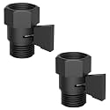 Angle Simple Shower Shut Off Valve, Flow Adjuster, Matte Black, 2 Pack