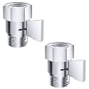 Angle Simple Shower Valve, Water Control Flow Shut Off, Chrome, 2 Pack