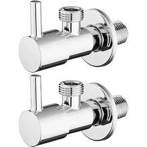 angle walve for bathroom - ennius brass angle valve with wall flange brass disc stop cock for bathroom taps geyser and wash basin connection with chrome finish pack of 2 angle valve solo