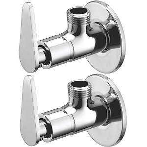 angle walve for bathroom - ennius brass angle valve with wall flange brass disc stop cock for bathroom taps geyser and wash basin connection with chrome finish pack of 2 angle valve paan