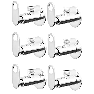 angle cocke for bathroom - ennius brass angle valve with wall flange brass disc stop cock for bathroom taps geyser and wash basin connection with chrome finish pack of 6 angle valve alive