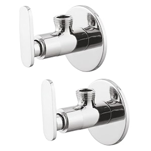 angle walve for bathroom - ennius brass angle valve with wall flange brass disc stop cock for bathroom taps geyser and wash basin connection with chrome finish pack of 2 angle valve soft