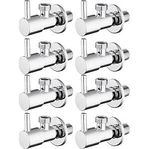 angle walve for bathroom - ennius brass angle valve with wall flange brass disc stop cock for bathroom taps geyser and wash basin connection with chrome finish pack of 8 angle valve solo