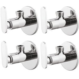 angle walve for bathroom - ennius brass angle valve with wall flange brass disc stop cock for bathroom taps geyser and wash basin connection with chrome finish pack of 4 angle valve soft