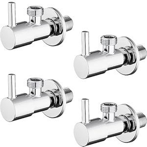 angle walve for bathroom - ennius brass angle valve with wall flange brass disc stop cock for bathroom taps geyser and wash basin connection with chrome finish pack of 4 angle valve solo