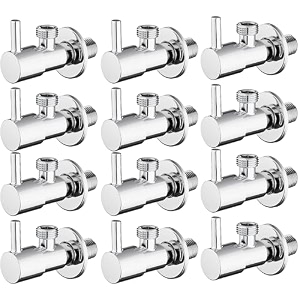 angle walve for bathroom - ennius brass angle valve with wall flange brass disc stop cock for bathroom taps geyser and wash basin connection with chrome finish pack of 12 angle valve solo