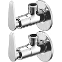 Angle walve for bathroom - Ennius Brass Angle Valve With Wall Flange, Brass Disc Stop Cock for Bathroom Taps, Geyser and Wash Basin Connection with Chrome Finish (Pack of 2, Angle Valve Paan)