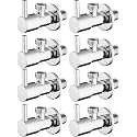 Angle walve for bathroom - Ennius Brass Angle Valve With Wall Flange, Brass Disc Stop Cock for Bathroom Taps, Geyser and Wash Basin Connection with Chrome Finish (Pack of 8, Angle Valve Solo)