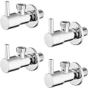 Angle walve for bathroom - Ennius Brass Angle Valve With Wall Flange, Brass Disc Stop Cock for Bathroom Taps, Geyser and Wash Basin Connection with Chrome Finish (Pack of 4, Angle Valve Solo)