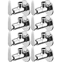 Angle walve for bathroom - Ennius Brass Angle Valve With Wall Flange, Brass Disc Stop Cock for Bathroom Taps, Geyser and Wash Basin Connection with Chrome Finish (Pack of 8, Angle Valve Paan)