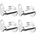 Angle Cocke for Bathroom - Ennius Brass Angle Valve With Wall Flange, Brass Disc Stop Cock for Bathroom Taps, Geyser and Wash Basin Connection with Chrome Finish (Pack of 4, Angle Valve Alive)