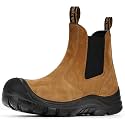 ANGRYRAM Steel Toe Slip on Work Boots Mens Waterproof Chelsea Safety Shoes
