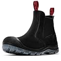 ANGRYRAM Steel Toe Slip on Work Boots Mens Waterproof Chelsea Safety Shoes
