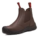 ANGRYRAM Steel Toe Slip on Work Boots Mens Waterproof Chelsea Safety Shoes