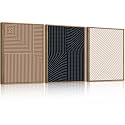 ANHUIB Neutral Canvas wall art Boho Modern Wall Decor Abstract Line Painting 12x16 Inch Set of 3 for Living Room Bedroom Bathroom