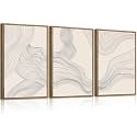 ANHUIB Neutral Canvas Wall Art Modern Abstract Canvas Painting Beige Wall Decor 12x16 Inch Set of 3 for Living Room Bedroom Bathroom