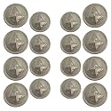 3D Pyramid Design Shank Button Pack of 16 (8 Big and 8 Small) for Coat Blazer Suit, Sherwani and Indian Dresses Sports Coat Size (34 L and 30 L)