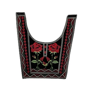 embroidered colorful neckline design dyeable sewing neck applique with pearl sew on patch neck applique dress motif applique