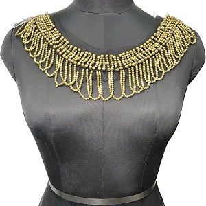 golden pearl follen sewing neck applique  sew-on patch neck applique dress motif  applique sewing patch diy art amp crafts