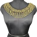 Golden Pearl Follen Sewing Neck Applique | Sew-On Patch Neck Applique Dress Motif | Applique Sewing Patch DIY Art & Crafts