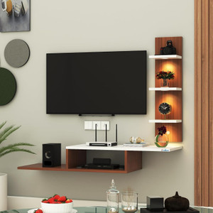 anikaa led light tv unit wall mount engineered wood tv entertainment unit
