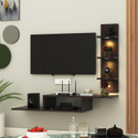 ANIKAA LED Light TV Unit Wall Mounted Engineered Wood TV Entertainment Unit