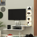 ANIKAA LED Light TV Wall Unit Engineered Wood TV Entertainment Unit