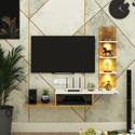 ANIKAA Thomas LED Light TV Unit Wall Mount Engineered Wood TV Entertainment Unit