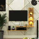ANIKAA Thomas LED Light TV Unit Wall Mount Engineered Wood TV Entertainment Unit
