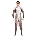 Animal Full Bodysuit for Men Muscle Spandex Jumpsuit Furry Costume with Big Tail for Adult Cosplay Halloween Party