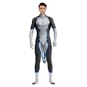 Animal Full Bodysuit for Men Muscle Spandex Jumpsuit Furry Costume with Big Tail for Adult Cosplay Halloween Party