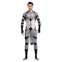 Animal Full Bodysuit for Men Muscle Spandex Jumpsuit Furry Costume with Big Tail for Adult Cosplay Halloween Party