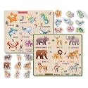 Animals and Sea Animals Wooden Peg Puzzle Combo | Montessori Educational Board for Kids | Wild &amp; Ocean Learning Toy | Early Learning Puzzle for Toddlers